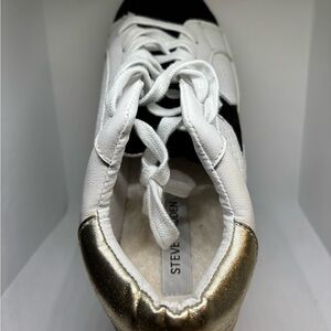 Steve Madden Black and White Sneakers with Gold Detail